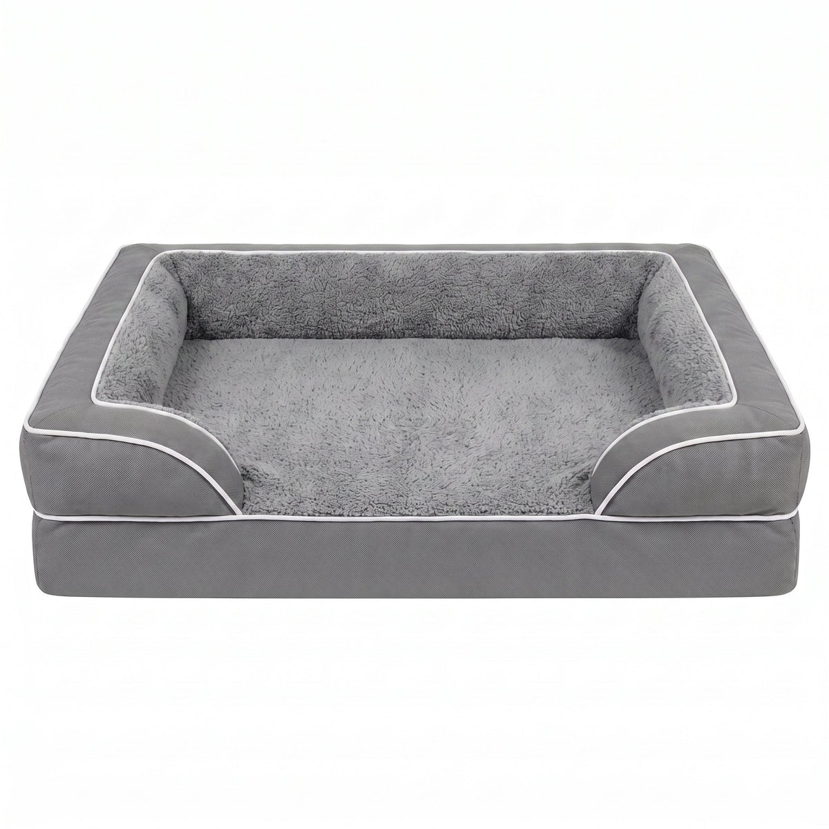 Orthopedic Extra Large Dog Bed – 44" Waterproof Washable XL Pet Bed with Egg-Crate Foam (Grey)